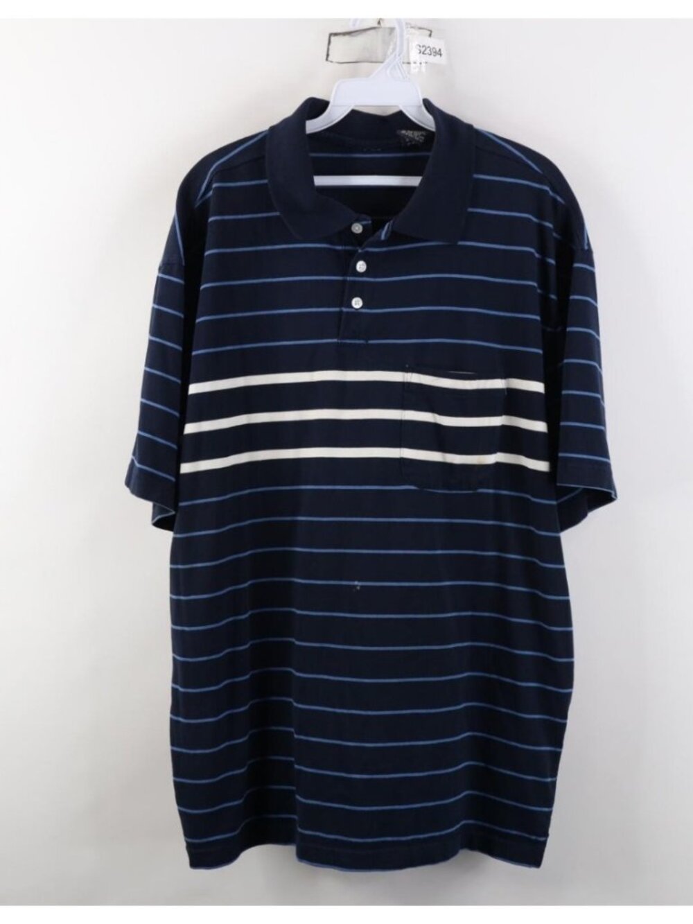 Vintage 90s Streetwear Mens XL Distressed Striped Collared Golf Polo Shirt Blue